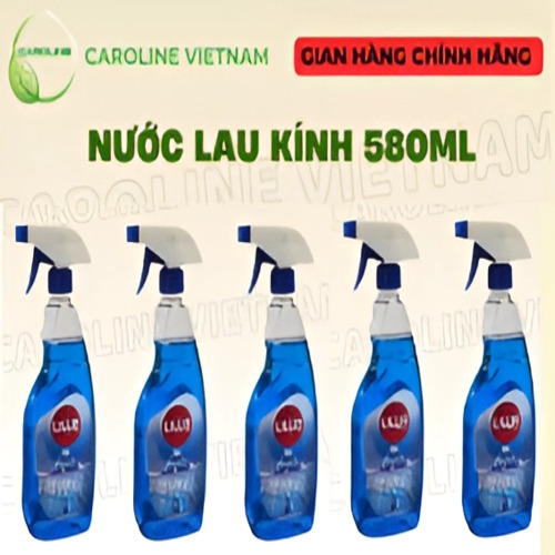 {Combo 5 CHAI} Nước lau kính LILLIE by Caroline 580ml dùng cho xe ôtô, các loại cửa kính