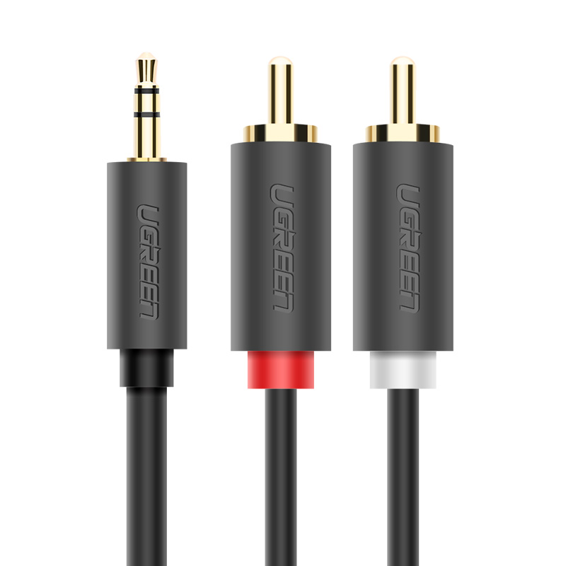 Dây chuyển đổi 3.5mm ra 2RCA Dài 1m UGREEN AV102 10772 - Hàng Chính Hãng