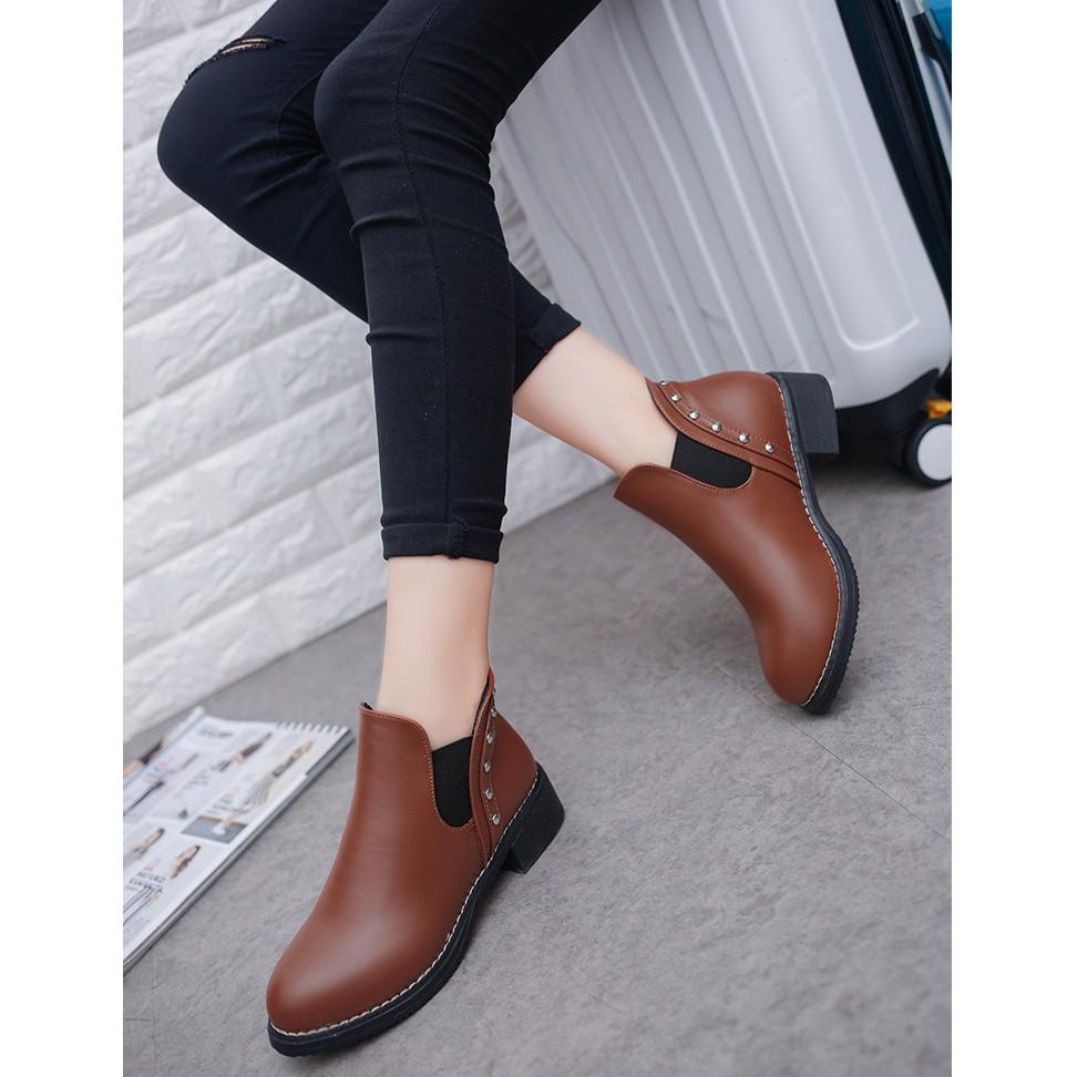 Boots Soras ️️ BỐT da trơn trun, đính hạt Đẳng Cấp, Thanh Lịch Soras SY1016