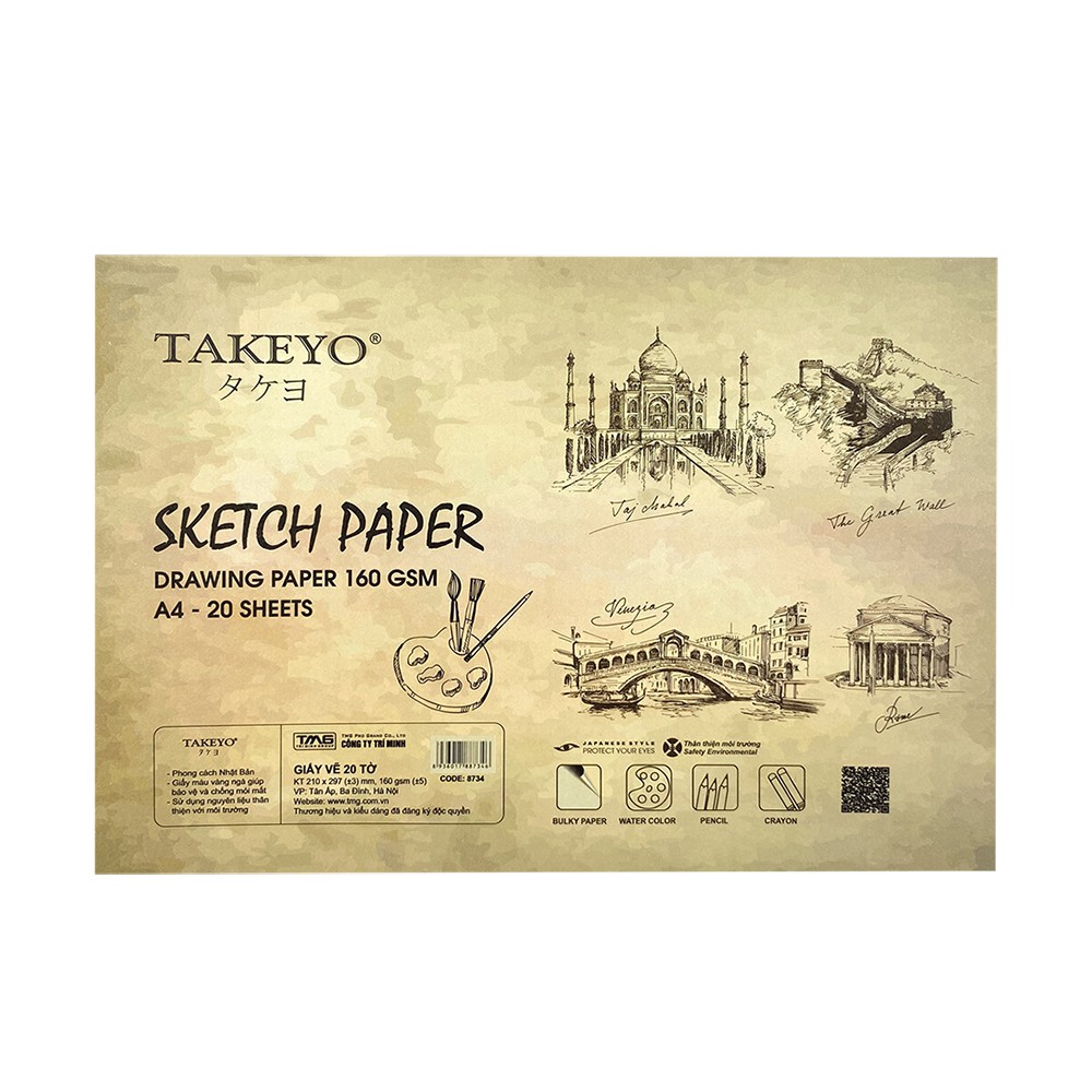 Giấy Vẽ Takeyo A4 20 tờ 8734