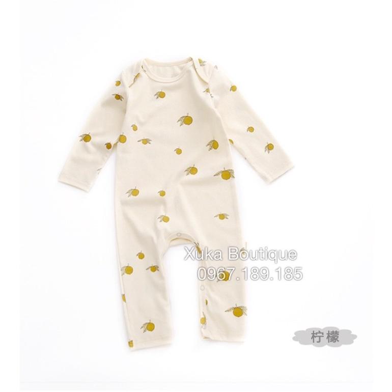 Bodysuit Dài Tay Cho Bé 0-2 Tuổi Style Hàn Quốc Cotton Dài Thu Đông Hoạ Tiết Dễ Thương Cực Đẹp