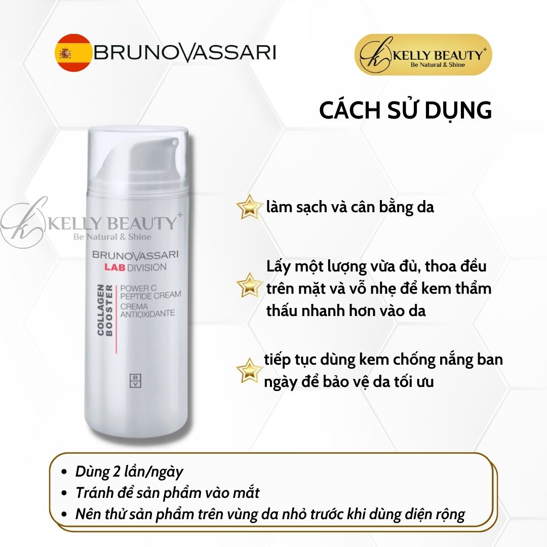 Kem Dưỡng Chống Lão Hóa Da Collagen Booster Power C Peptides Cream - Bruno Vassari | Kelly Beauty