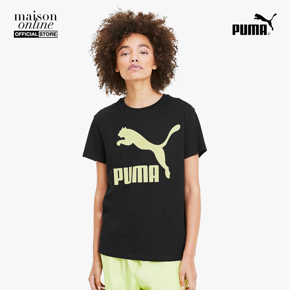 PUMA - Áo thun nữ tay ngắn cổ tròn Prime Classics Logo 595514