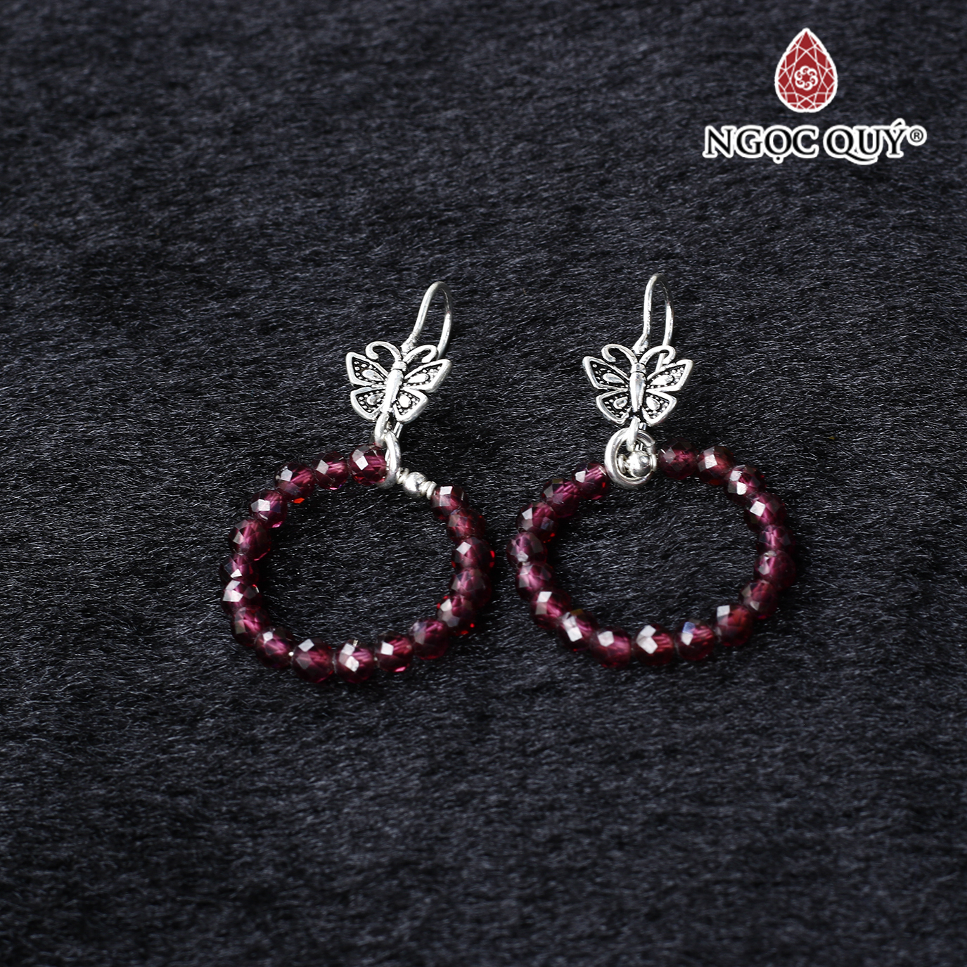 Bông tai đá garnet mệnh hỏa thổ - Ngọc Quý Gemstones