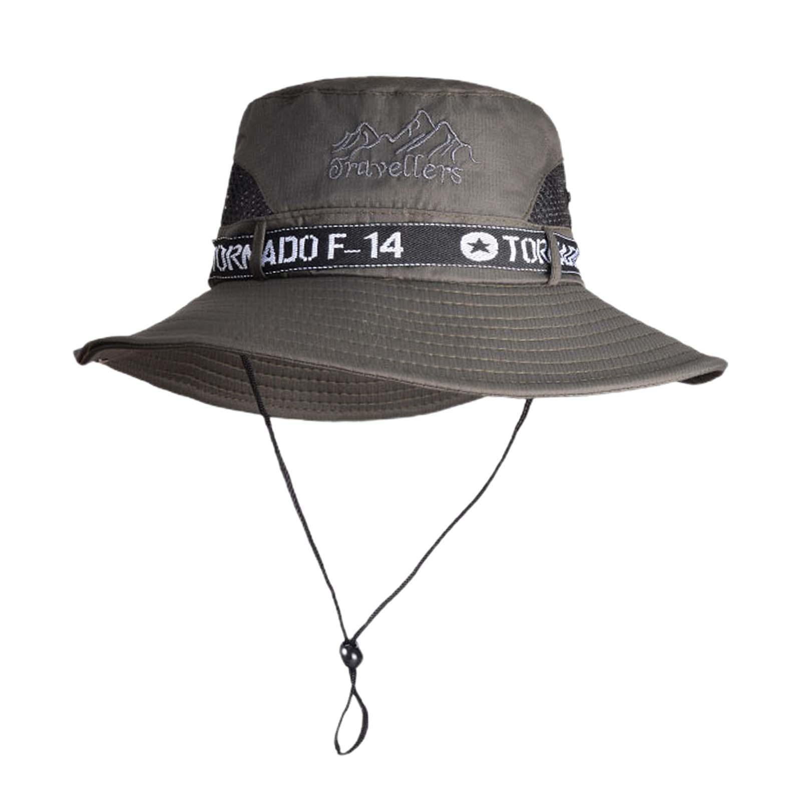 Bucket Hat with Strings Fishing Hat for Camping Outdoor Activities Gardening