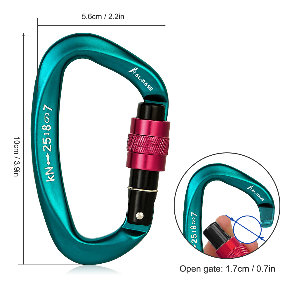 Móc Khóa Chữ D 25Kn Chuyên Dụng Cho Leo Núi