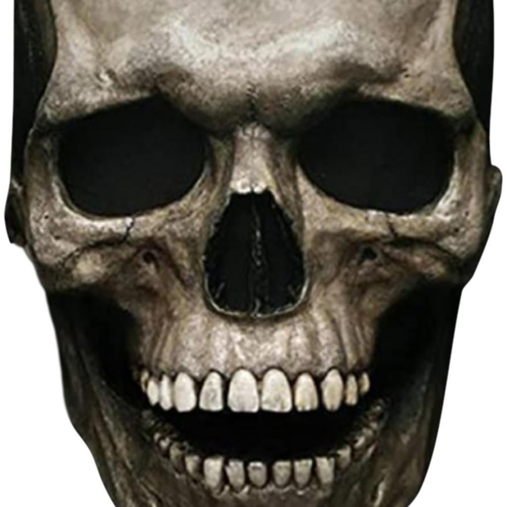 Full Head Skull  With Movable Jaw Halloween Latex Headgear