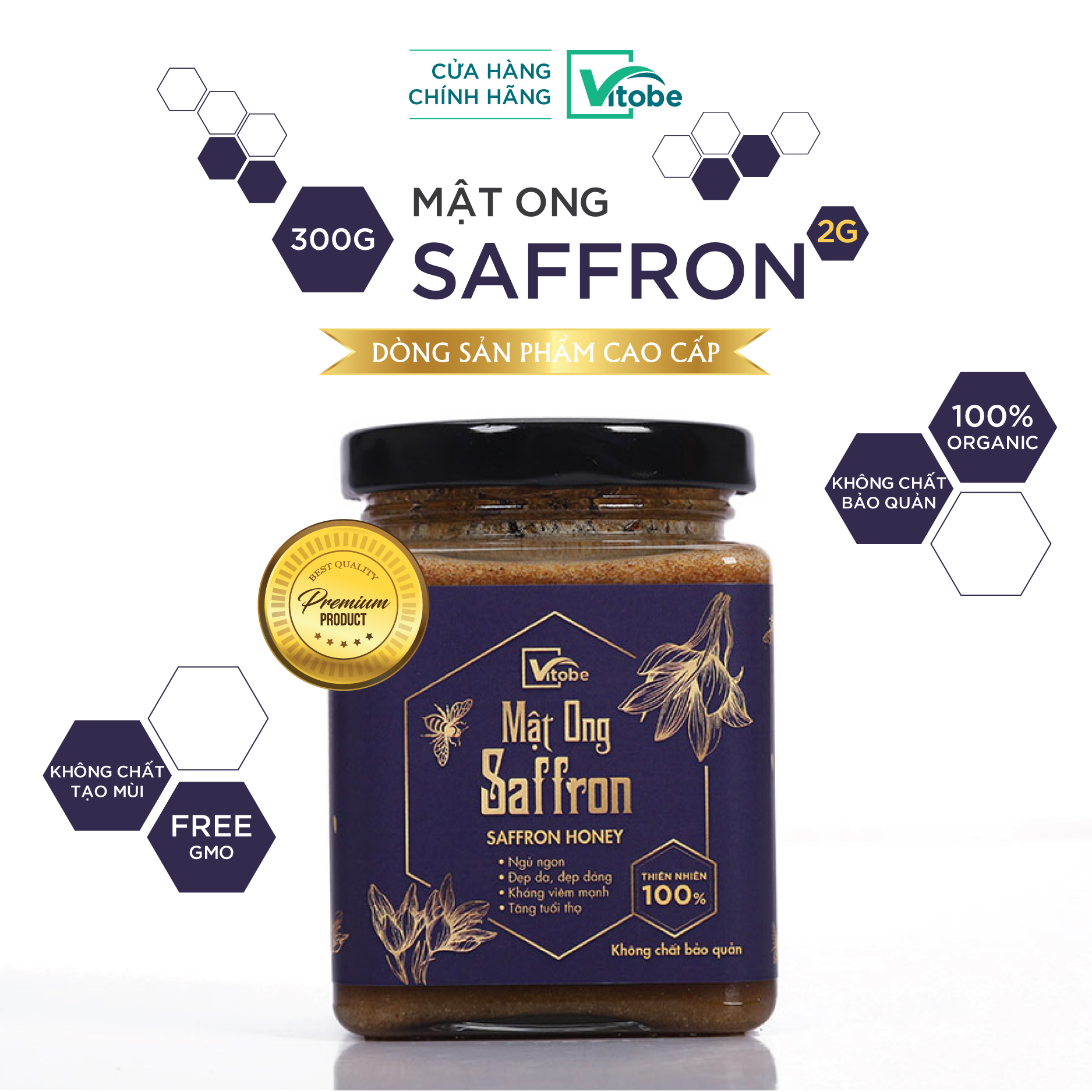 Mật Ong Saffron Vitobe , - Hữu Cơ 100%