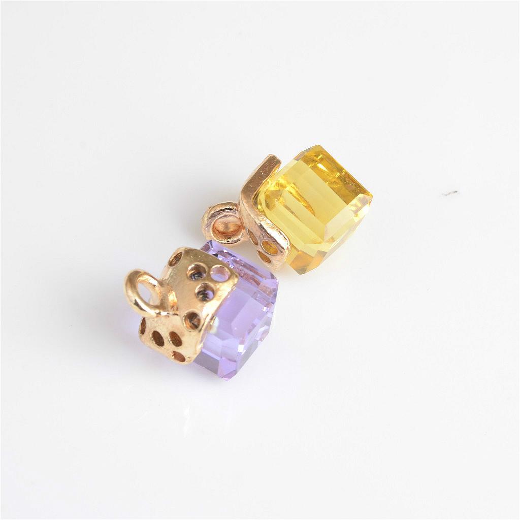 20 Pieces Multicolor Acrylic Cube Charms Pendants for DIY Jewelry Making Crafts