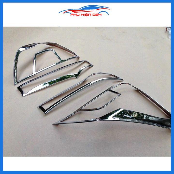 Ốp viền đèn pha hậu mạ crom Honda Jazz chống trầy trang trí bảo vệ xe
