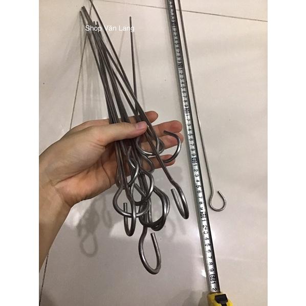 Que Xiên nướng thịt inox không rỉ dài 50cm to dày 4mm