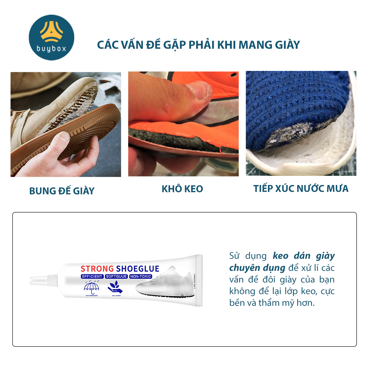 Keo dán giày bền chặt, chống thấm hiệu quả. thiết kế nhỏ gọn, tiện lợi - BuyBox - BBPK323