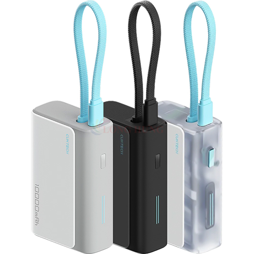 Sạc dự phòng Cuktech Built-in USB-C Cable 1Type-C 33W 10000mAh CP133L LPB100 - Hàng chính hãng