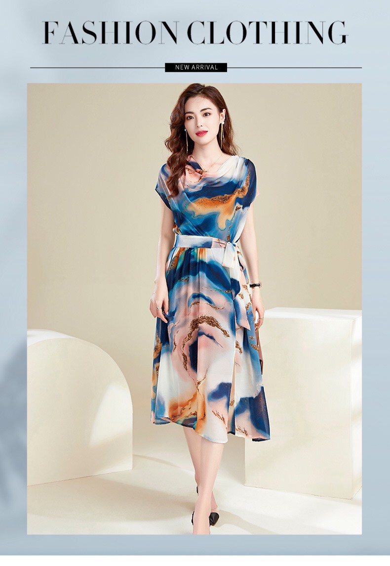Đầm Dự Tiệc Sang Trọng Cổ Đỗ Xẻ Đùi Cao Cấp Size M-L-XL-XXL