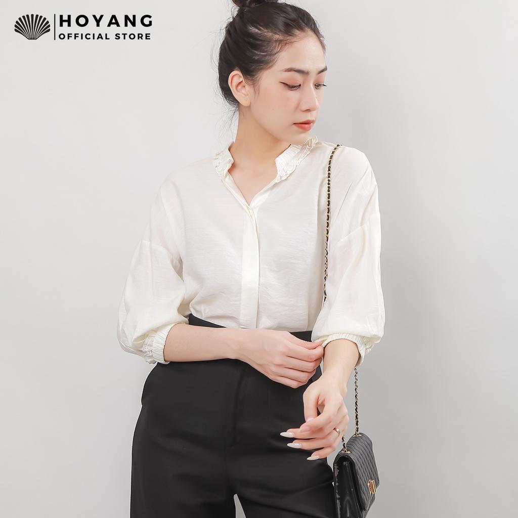 Áo Sơ Mi Trắng Tay Lỡ Điệu Đà HOYANG AHY72