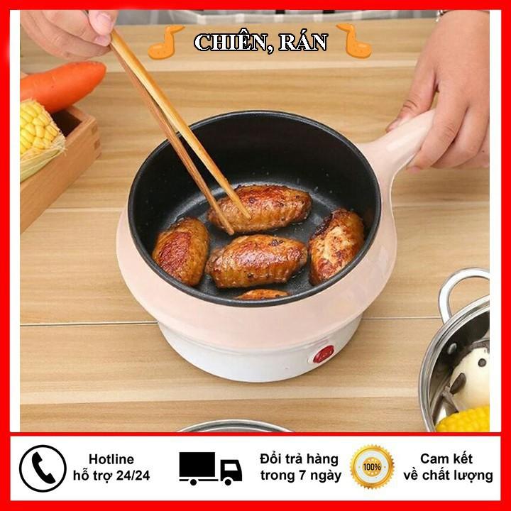 Nồi Lẩu Đa Năng ️bếp điện đa năng nồi lẩu mini đa năng vừa ăn lẩu và nướng chống dính cao cấp 2 núm chỉnh nhiệt NL03