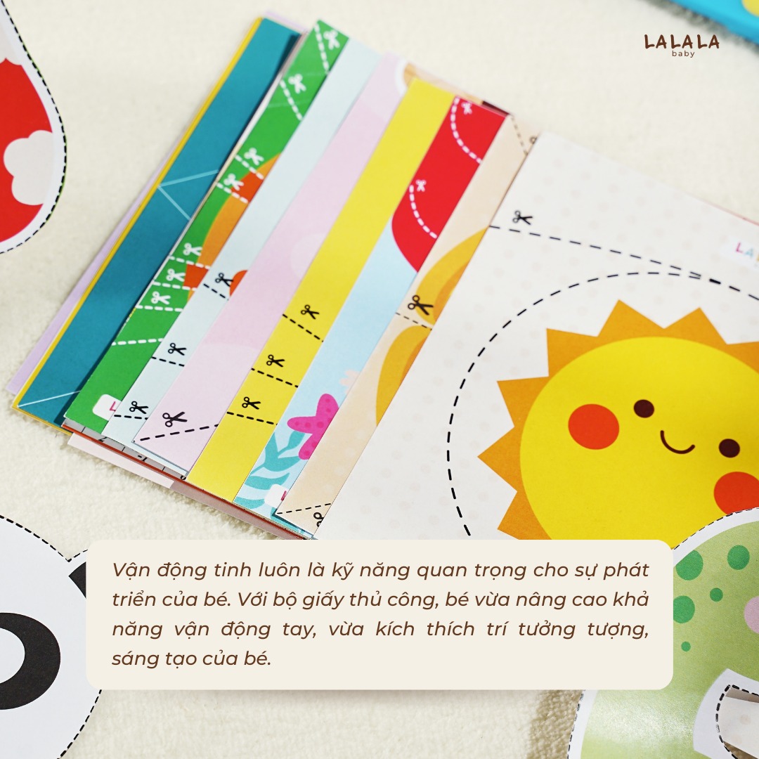 Bộ Đồ Chơi Giấy Thủ Công Lalala Baby Đa Kỹ Năng Cắt Dán - Tô Màu - Gấp Giấy Tay Khéo Não Tinh (Không bao gồm kéo + bút màu)