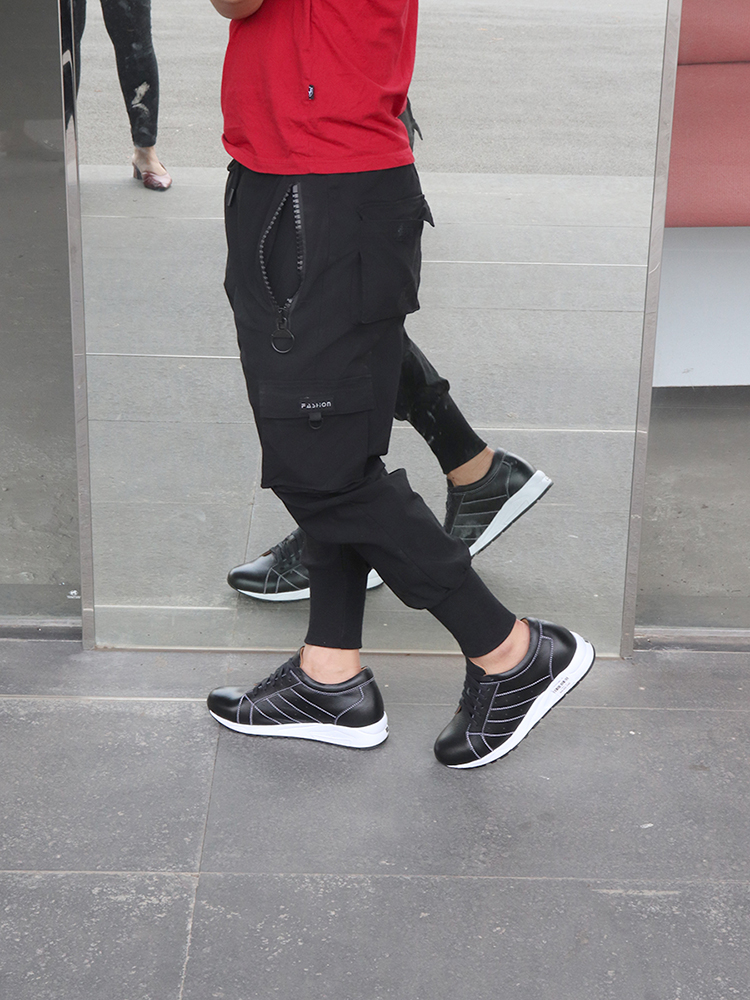 GIÀY TĂNG CHIỀU CAO GIÀY CAO DÀNH CHO NAM GIỚI T19 ĐEN - CAO 8CM GIÀY ĐỘN NAM CAO VƯỢT TRỘI