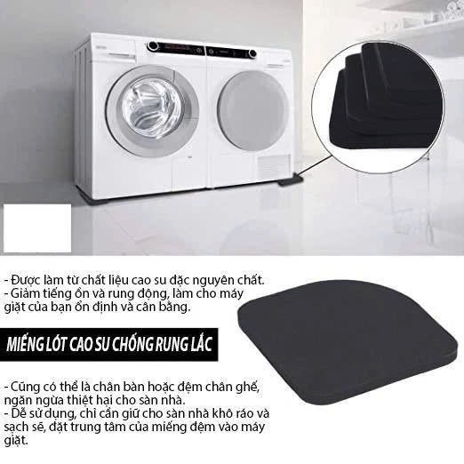 Bộ 04 chân đế cao su đa năng Đế chống rung máy giặt - Đế chống ồn máy giặt, máy sấy, tủ lạnh, bàn ghế