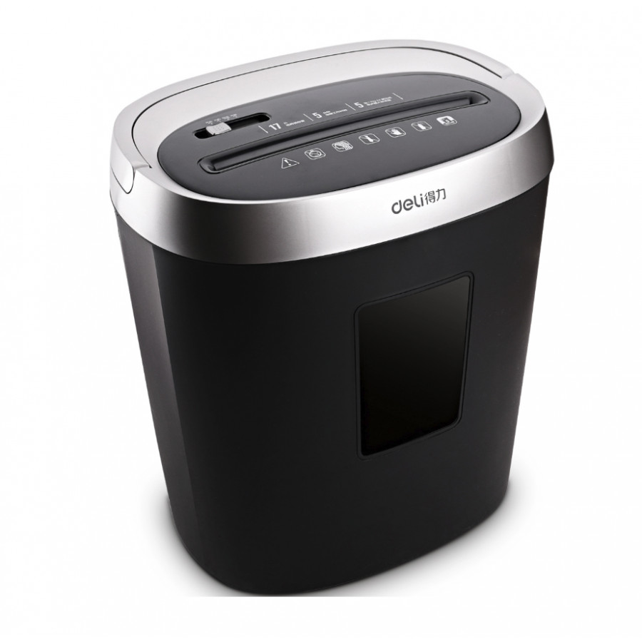 Máy Hủy Tài Liệu Văn Phòng Deli 9929 Thép Carbon, Abs 17L - Đen