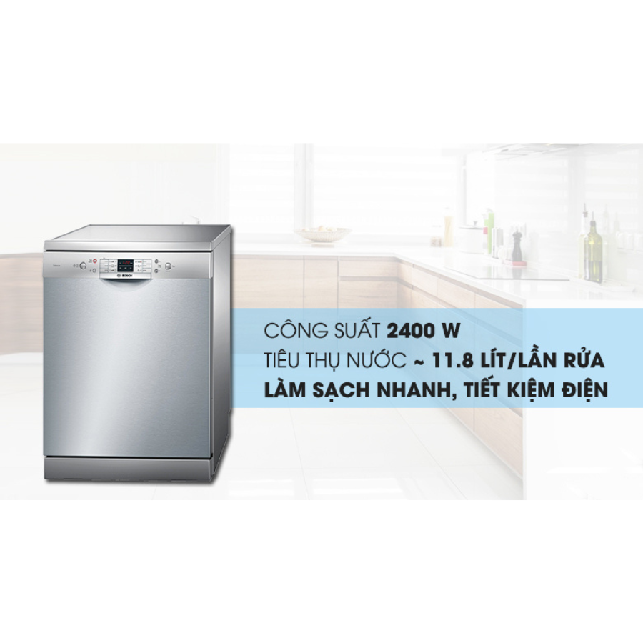 Máy rửa chén độc lập Bosch HMH.SMS63L08EA (Series 6) - 12 bộ - 6 chương trình rửa - Hàng chính hãng