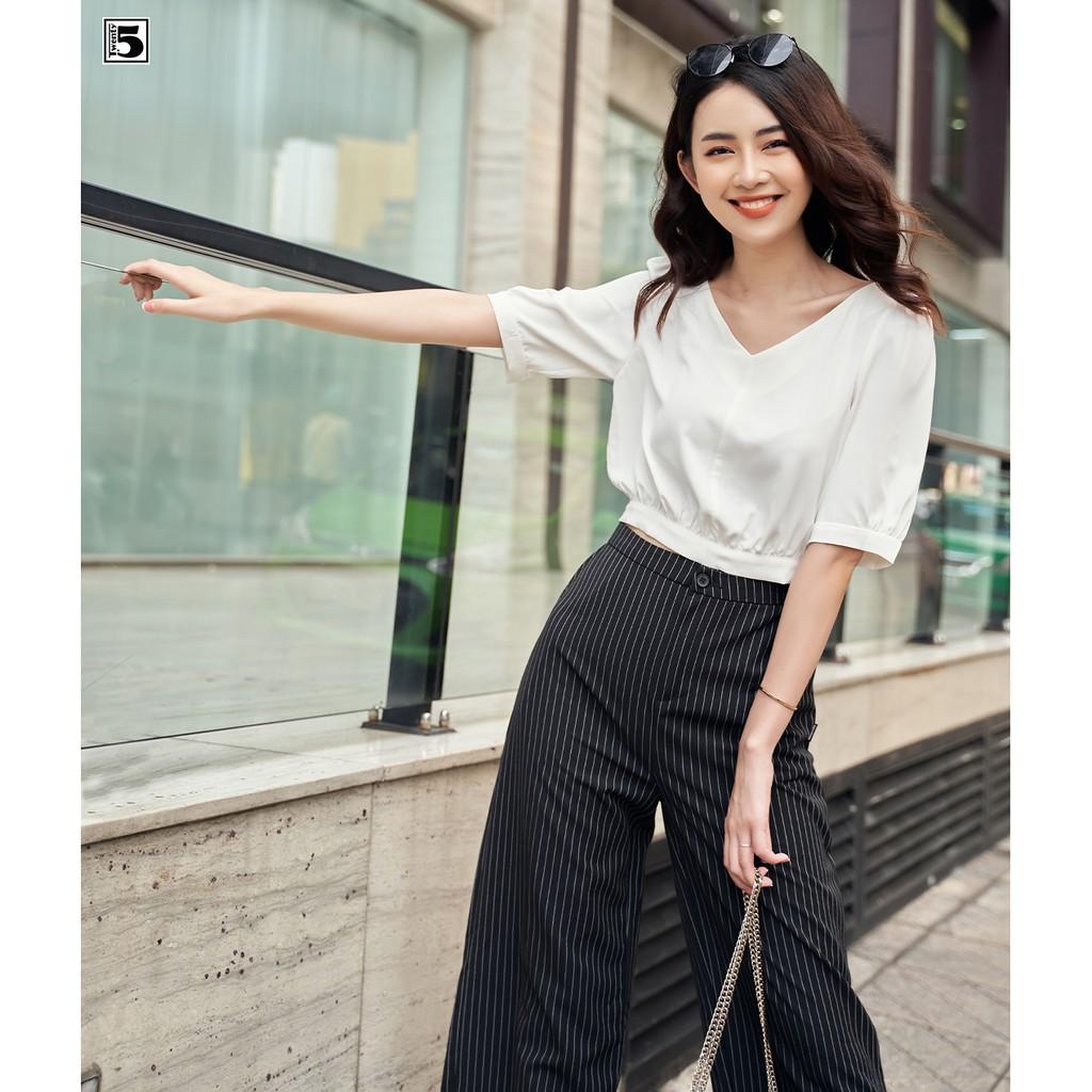 Áo cổ tim croptop dây buộc eo Twentyfive N171