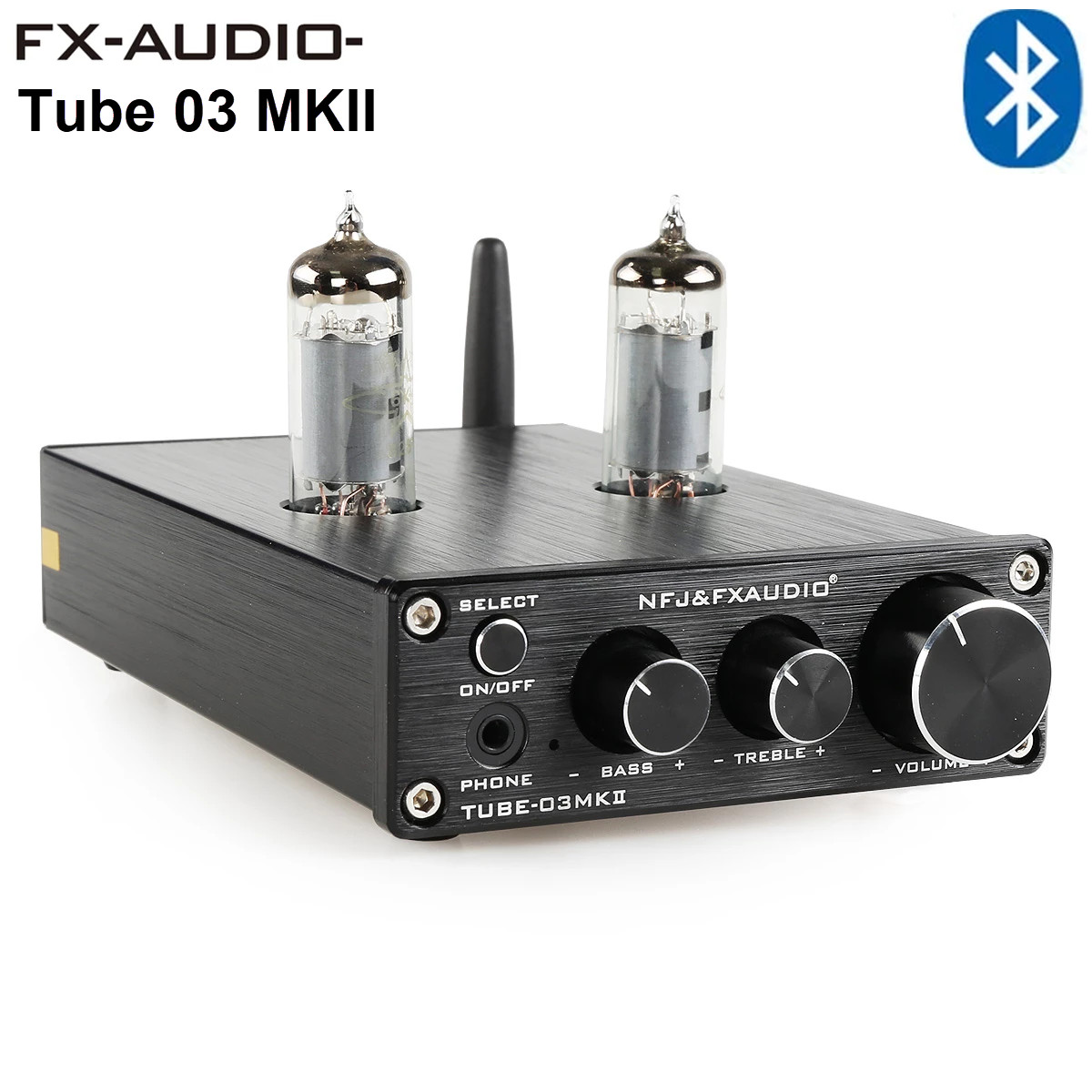 Bộ Preamplifier FX-AUDIO TUBE-03 MKII Bản Nâng Cấp Dùng Bóng 6K4 Chipset ESS9023 Công Nghệ Bluetooth 5.0 HIFI Audio Treble Bass Adjustment Pre-amps DC12V - Hàng Chính Hãng