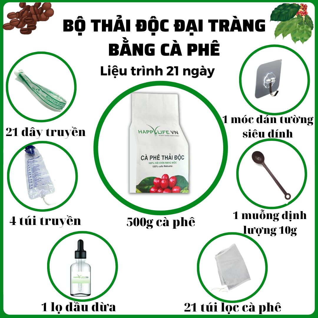 Bộ Thải Độc Đại Tràng Bằng Cà Phê Hữu Cơ - Liệu Trình 21 Ngày (Coffee Enema), 21 túi lọc