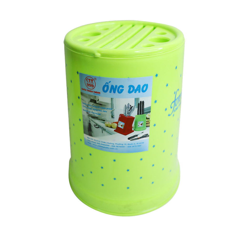 Combo 2 ống cắm dao tròn Chấn Thuận Thành đa năng, nhiều khe, cắm được nhiều loại dao, kéo - hàng Việt Nam Chất Lượng Cao (ODT20-2) giao màu ngẫu nhiên