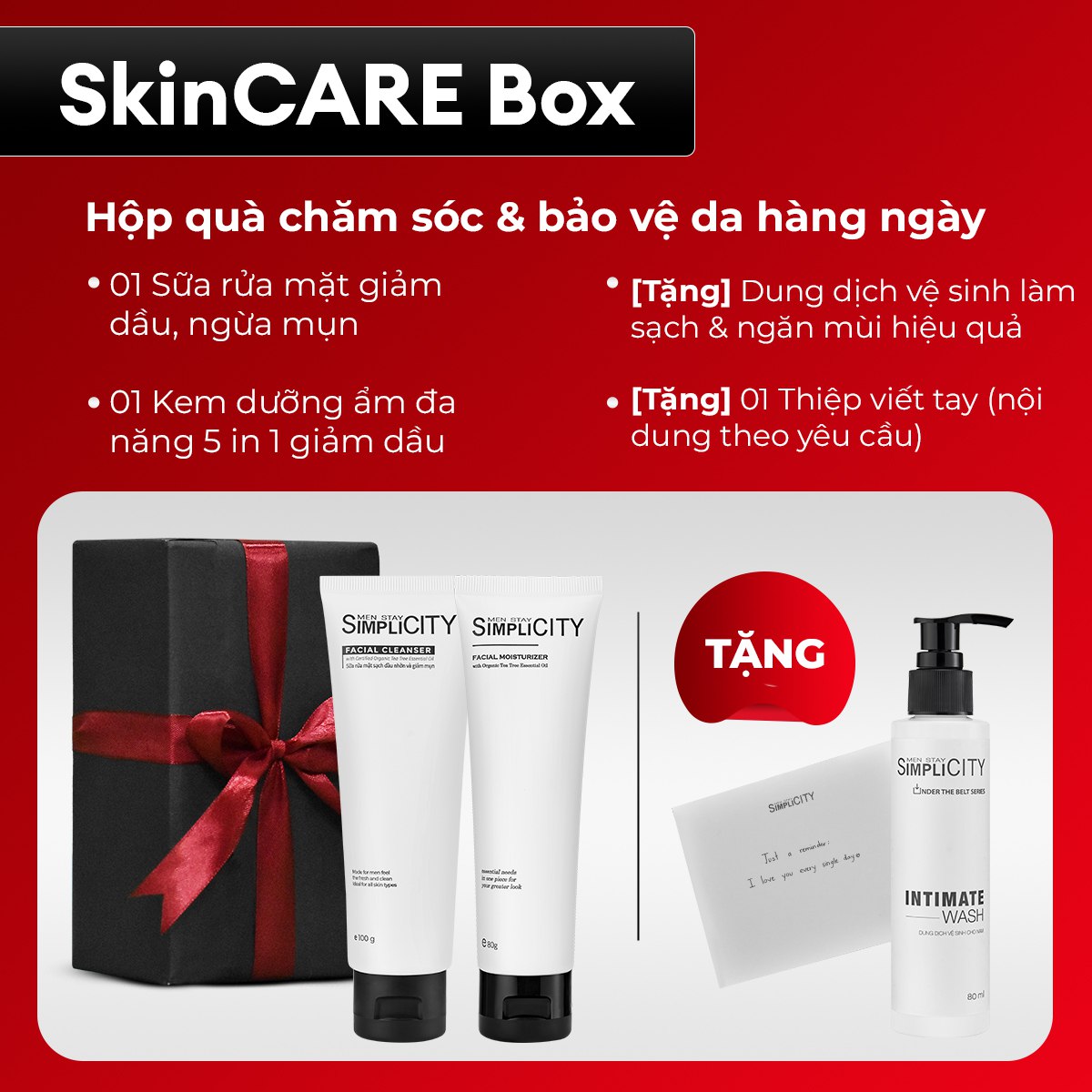 Bộ quà tặng chăm sóc da Men Stay Simplicity Skincare Box &amp; Bodycare Box