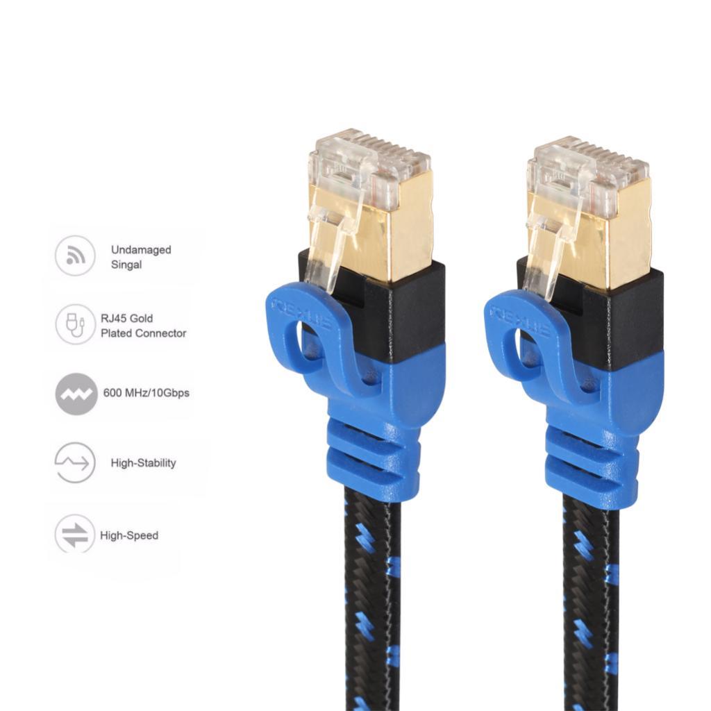 2 Pieces Cat7 Ethernet Cable Lan Network RJ45 Patch Cable Cord Braid NAS