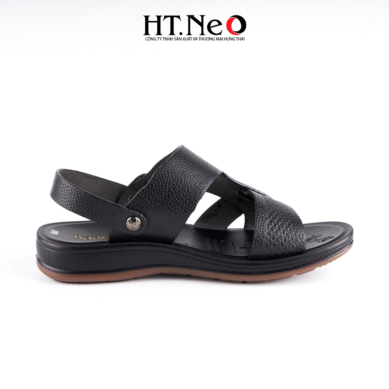 Sandal nam HT.NEO 100% da bò mềm mại, đế cao su nguyên khối, khâu may chân quai siêu chắc chắn SD155