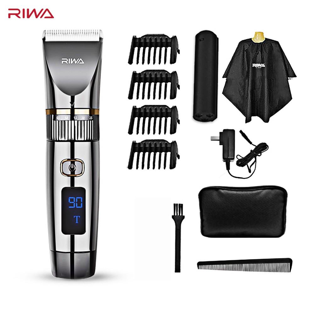 Tông đơ Riwa chuyên nghiệp dùng pin Lithium với lưỡi thép gốm mỏng chống thấm nước 100-240V cho nam và trẻ em