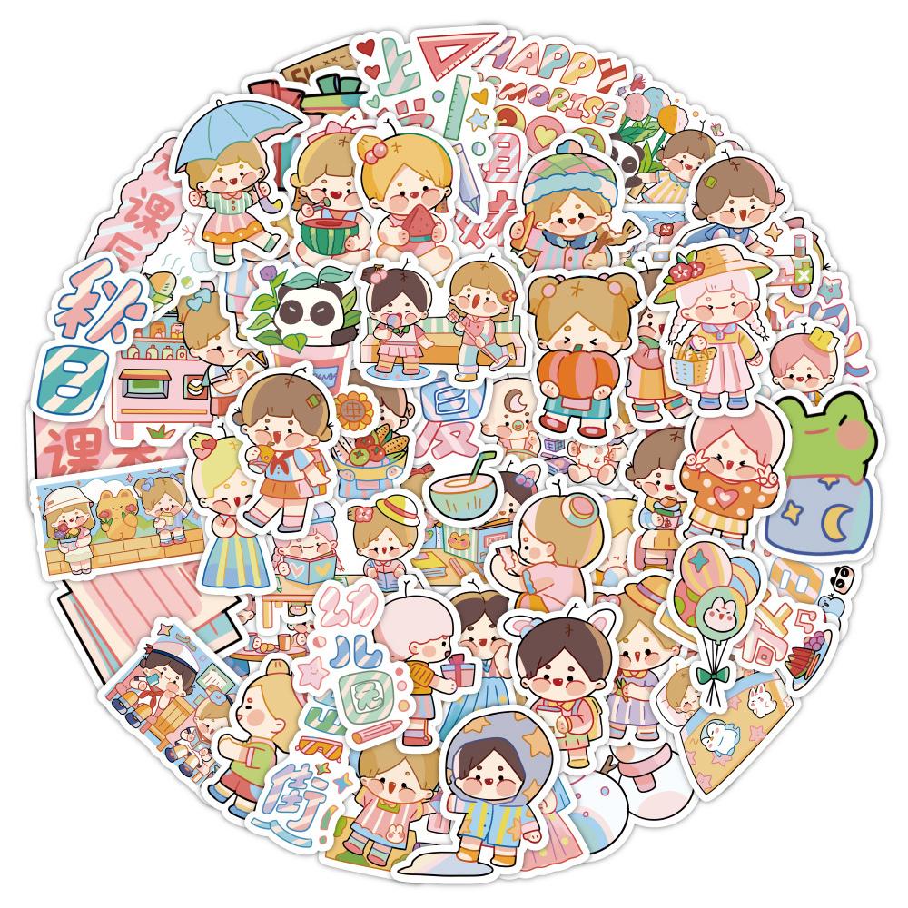 Sticker EM BÉ CHIBI hoạt hình cute trang trí mũ bảo hiểm,guitar,ukulele,điện thoại,sổ tay,laptop-mẫu S99