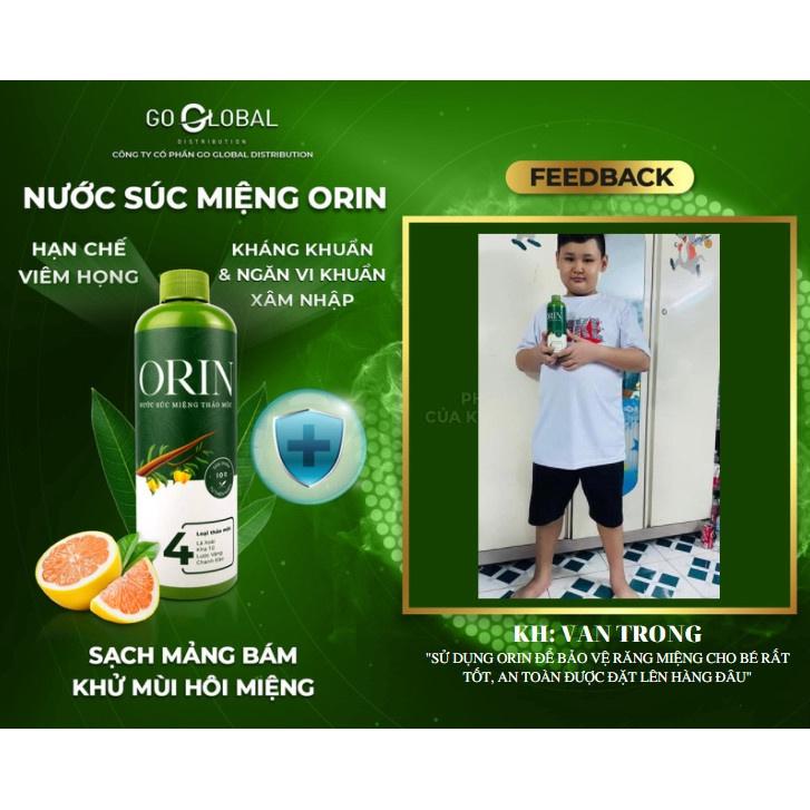 Combo 2 chai Nước Súc Miệng Thảo Mộc Orin 500ml ngừa sâu răng, kháng khuẩn, tan mảng bám