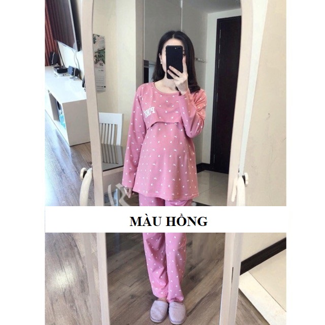 Bộ Pink CHO MẸ BẦU trước và sau sinh chất cotton đẹp