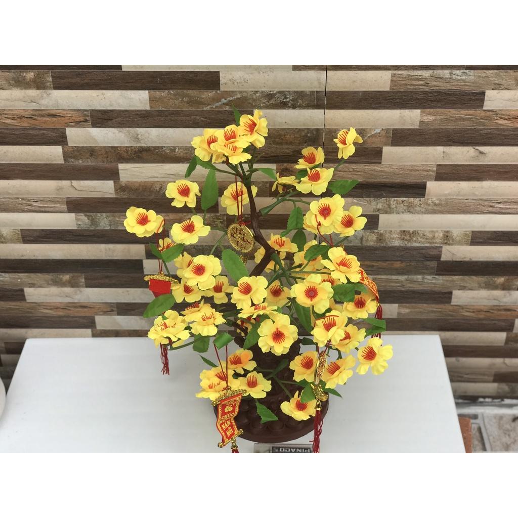 CÂY MAI ĐÀO GIẢ ĐỂ BÀN CỰC XINH - CAO 32CM