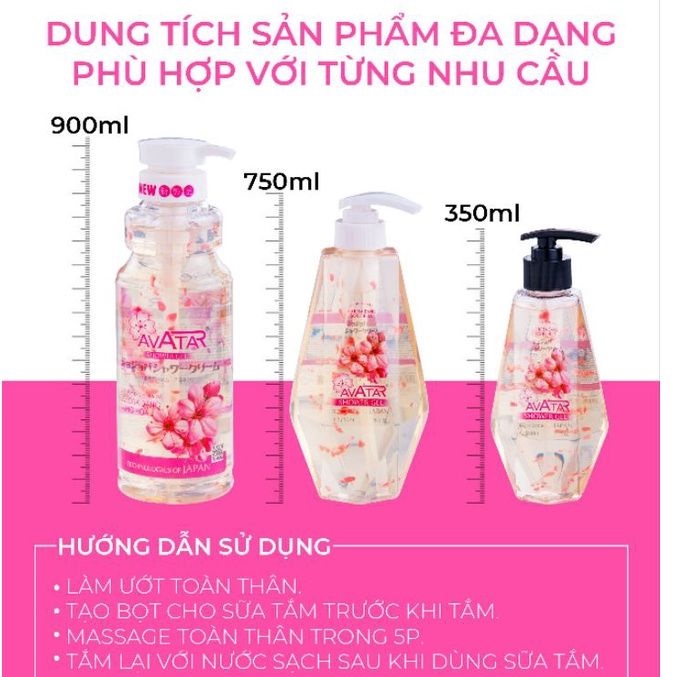 Sữa Tắm Avatar Thơm Mịn Da Hương Nước Hoa (Chai 900 ml)