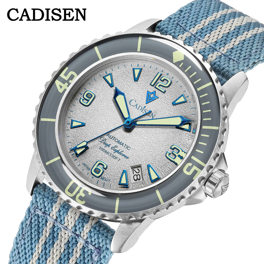 Đồng Hồ Nam Cadisen C8239M3 Chính Hãng Full Box Chống Nước Kính Chống Xước Dây Vải BH 2 Năm Máy Cơ