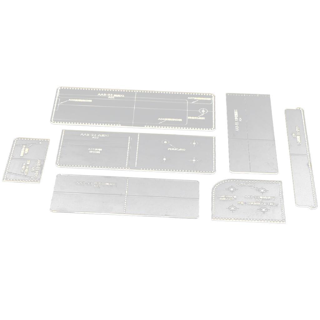 8 Pieces/Set DIY Leather Craft Clear Acrylic Wallet Pattern Stencil Template