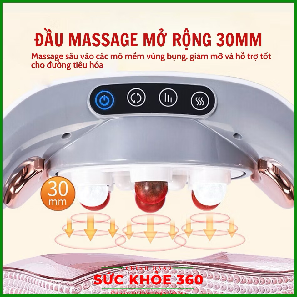 Máy massage bụng đa năng BM - B46, tích hợp đá nóng Himalaya giúp tan mỡ bụng, chân đùi, an toàn cho người sử dụng