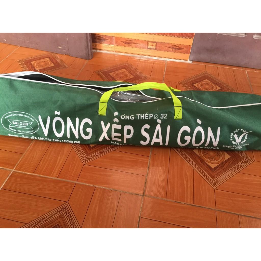 Võng Xếp Giá Rẻ (Khung Sơn Sài Gòn Phi 32 Cỡ Đại Có Kèm Lưới Võng )