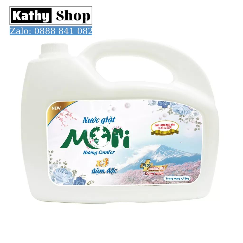 NƯỚC GIẶT THƠM MORI CAN 5 LÍT/4,75KG CHÍNH HÃNG, LƯU HƯƠNG LÂU HƯƠNG COMFOR, HƯƠNG LOVELY, HƯƠNG ENCHANTER, HƯƠNG LUXOR, HƯƠNG ĐẶC BIỆT GOLD