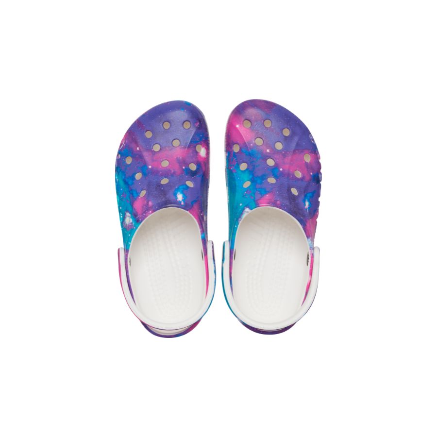 Giày lười unisex Crocs Baya Clog U Seasonal Printed Whi/Mlti - 206230