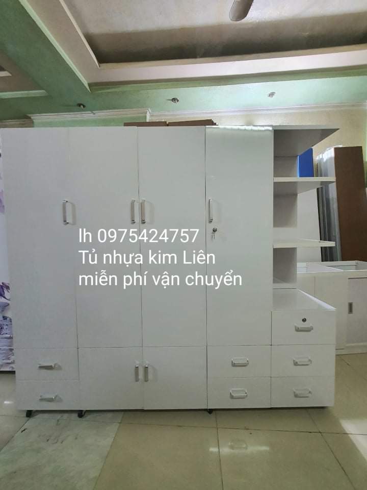 Tủ nhựa đài loan 4 cánh 1 kệ bo