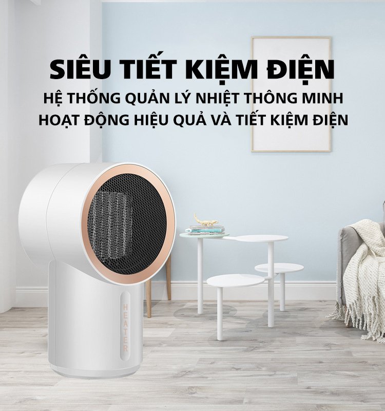 Quạt sưởi, Máy sưởi ấm mini 400W để bàn làm việc, văn phòng, phòng ngủ