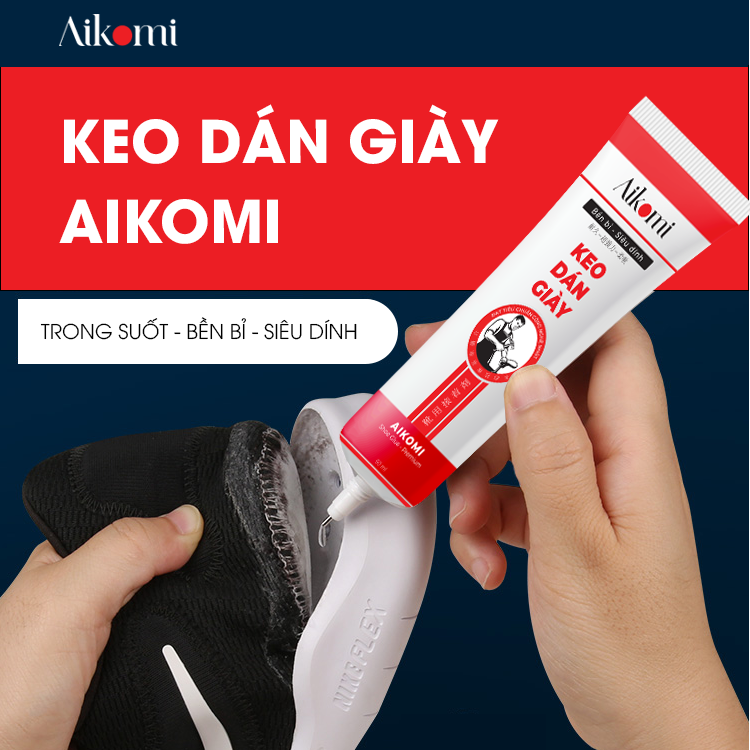 Keo dán giày thể thao, giày da trong suốt không tổn thương tay Nhật Bản Aikomi