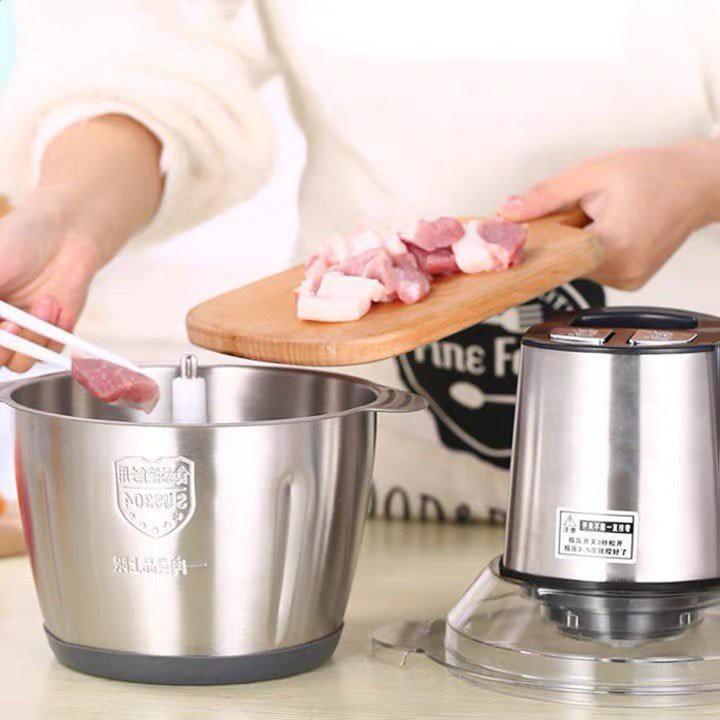Máy Xay Thịt Cối Inox Đa Năng, Xay thịt, xay tỏi ới, xay rau củ quả