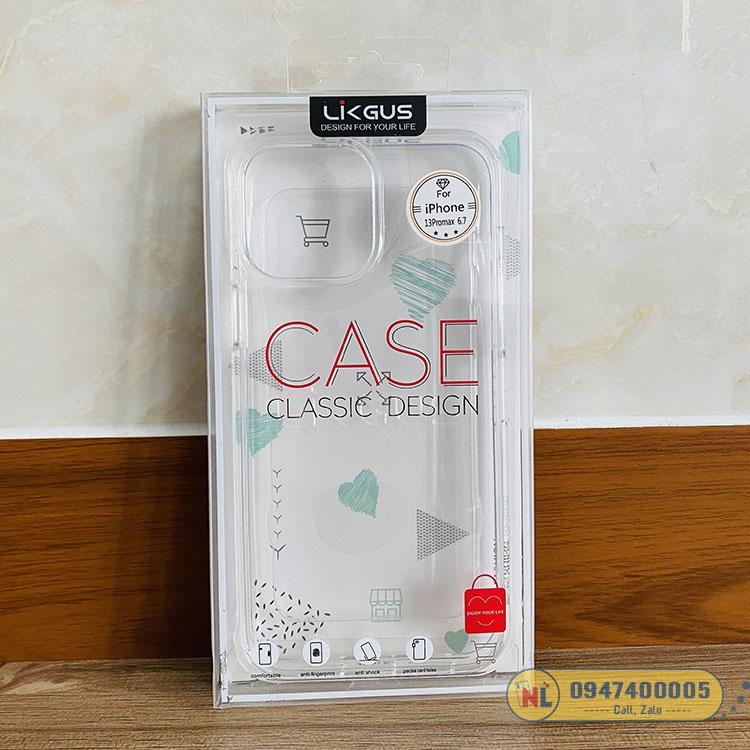 Ốp lưng Likgus meka trong suốt không ố màu dành cho iphone 13 Pro Max bảo vệ camera, viền silicon bao máy chống sốc.- Hàng nhập khẩu