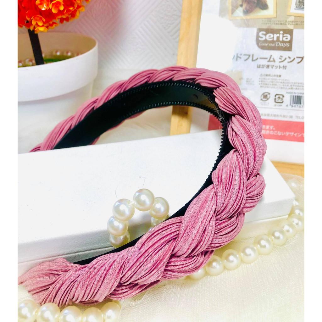 Băng Đô Cài Tóc Kiểu Bện Xoắn Màu Trơn Phong Cách Âu Mỹ Cho Nữ  TuLa94